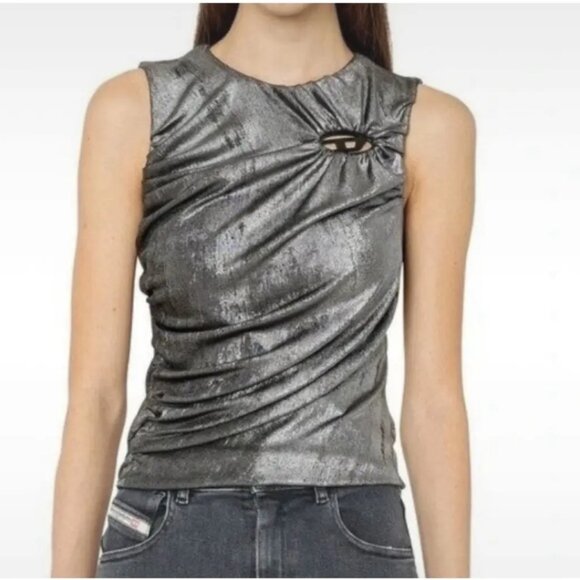 Diesel Women's Metallic T-Fruit Tank Top - Size XS - Picture 2 of 9